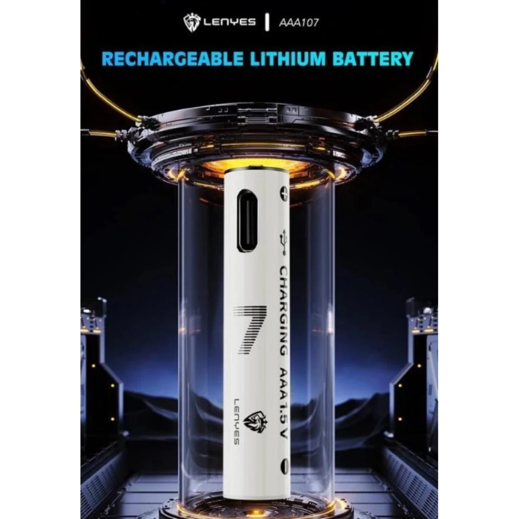 Lenyes AAA107 2x RECHARGEABLE LITHIUM Type-C 600MWH BATTERY 1.5V  - AAA