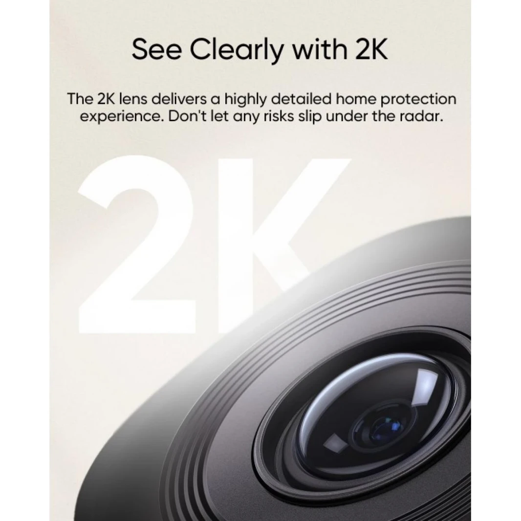 Eufy By Anker Wireless Indoor Security Camera C220 , 2K Resolution, 360° Pan and Tilt - T8W11321 - (White) - 18 Month Warranty