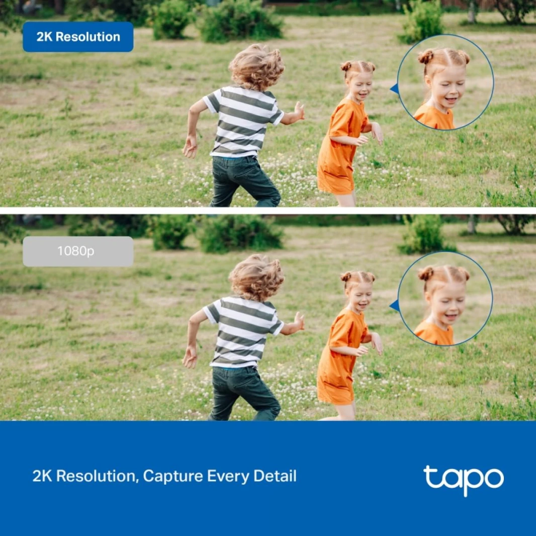 TP-Link Tapo Outdoor Security Wi-Fi Camera Ultra-High-Definition Video 2K Resolution Wired or Wireless Networking Advanced Night Vision Two-Way Audio & Sound and Light Alarm