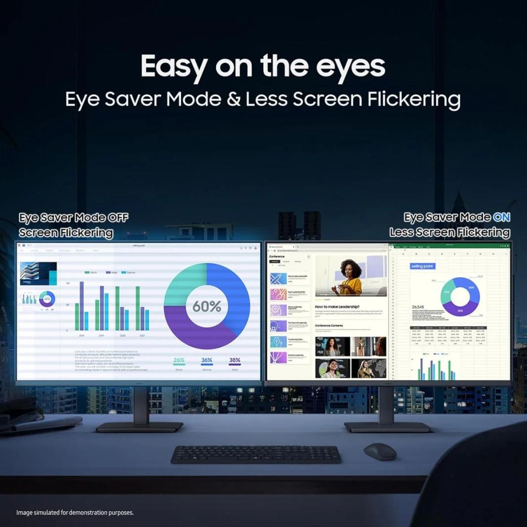 Samsung Essential Series S3 D300 Flat Monitor 27 Inch FHD Super Slim, 100 Hz, IPS Panel, 5ms(GTG), D-Sub, HDMI