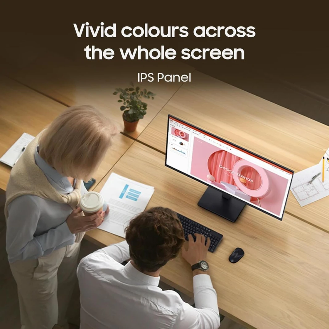 Samsung Essential Series S3 D300 Flat Monitor 27 Inch FHD Super Slim, 100 Hz, IPS Panel, 5ms(GTG), D-Sub, HDMI