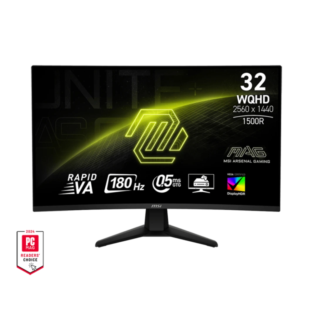 MSI Monitor MAG 32CQ6F Curve 1500R Gaming Monitor 31.5"  2560 x 1440 (2K) 180Hz HDR Ready Adaptive-Sync Console Mode / 3 Years Warranty