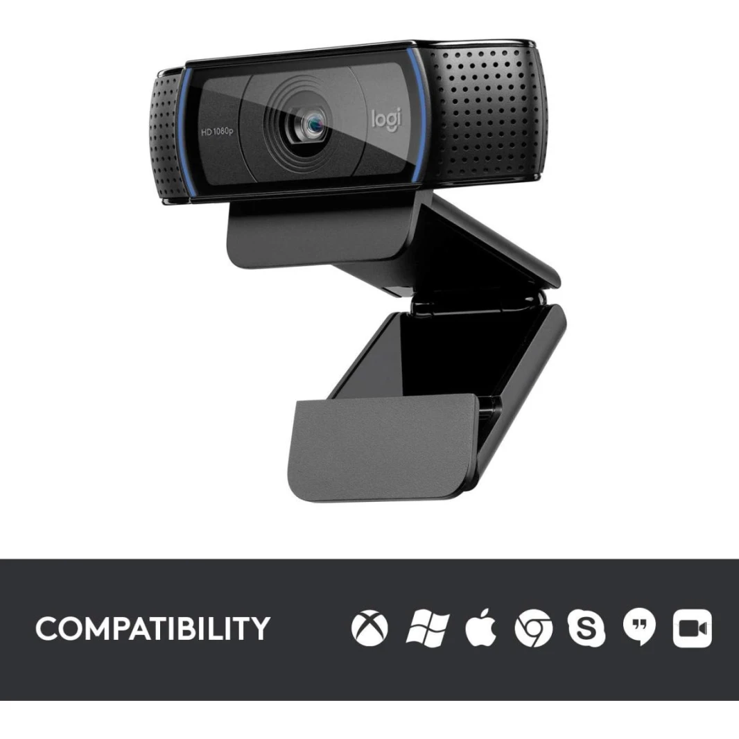 Logitech C920 PRO 1080p Business Webcam Full HD Glass Lens, 78° Field Of View, & HD Auto Light Correction
