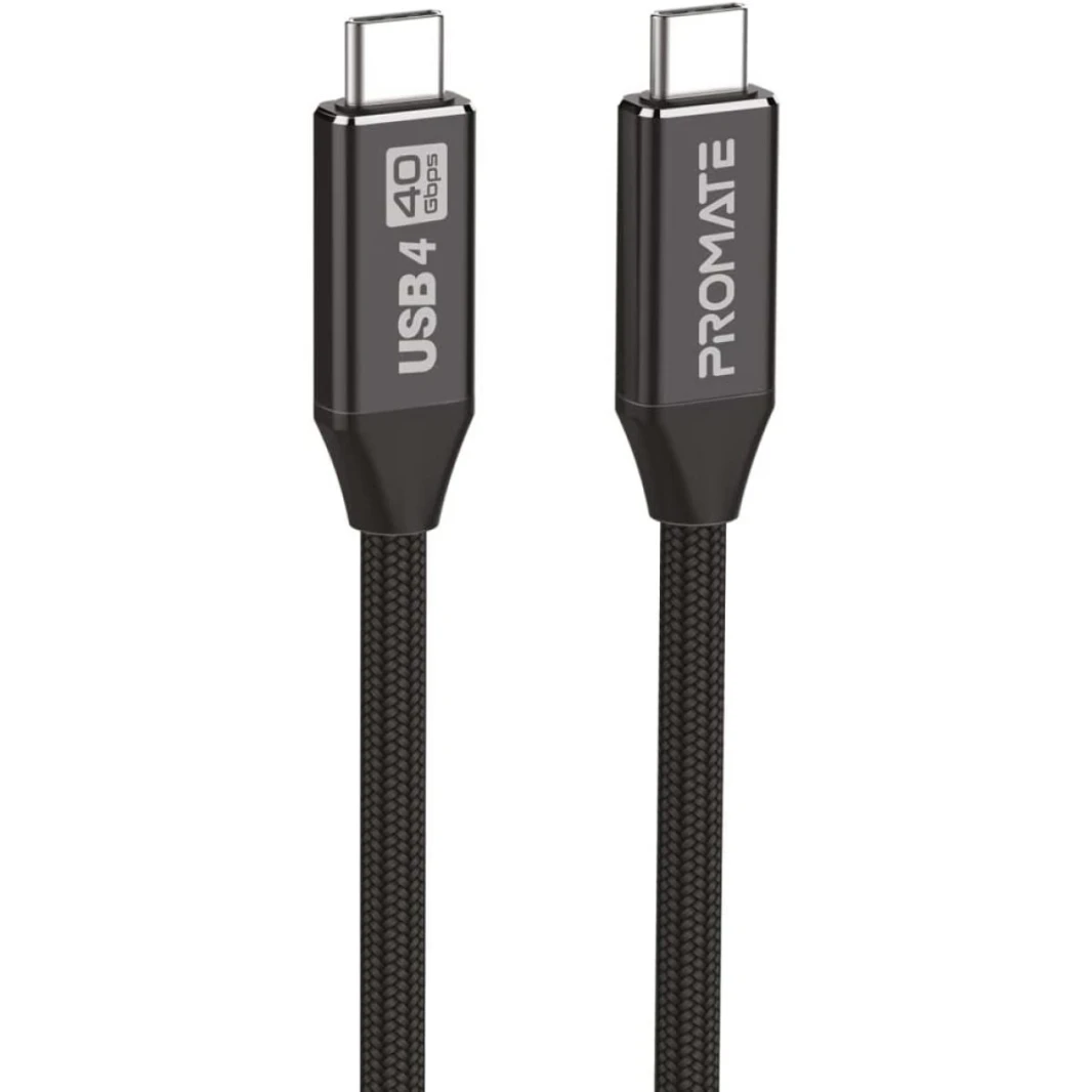 Promate PrimeLinkC40-2M Durable USB-C Cable Ultra HD 8k 60hz USB4 Type-C Cable - 240W Power Delivery Thunderbolt 4 Compatible