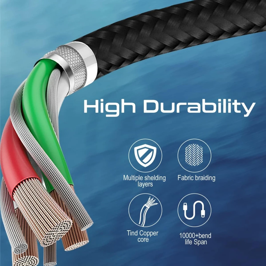Promate PrimeLinkC40-2M Durable USB-C Cable Ultra HD 8k 60hz USB4 Type-C Cable - 240W Power Delivery Thunderbolt 4 Compatible