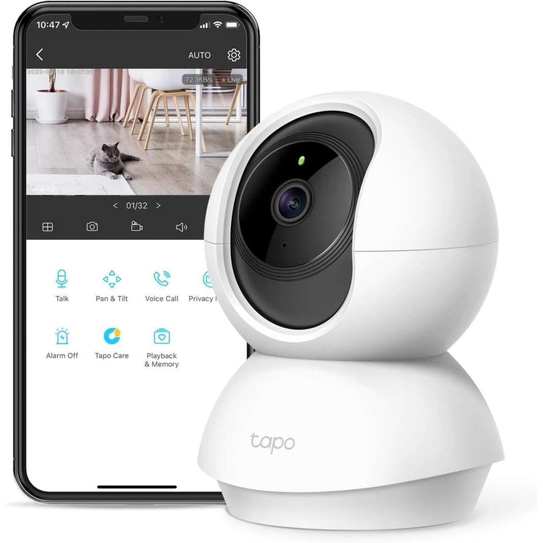 TP-Link Tapo Pan/Tilt Security Camera for Baby Monitor, Motion Detection 1080P, 2-Way Audio, Night Vision Works with Alexa & Google Home