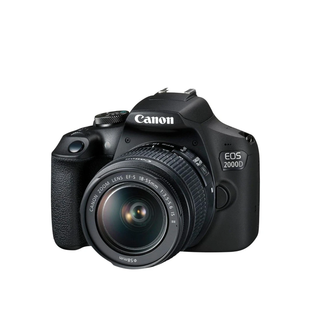 Canon EOS 2000D DSLR Camera and EF-S 18-55 mm f/3.5-5.6 is II Lens, Black