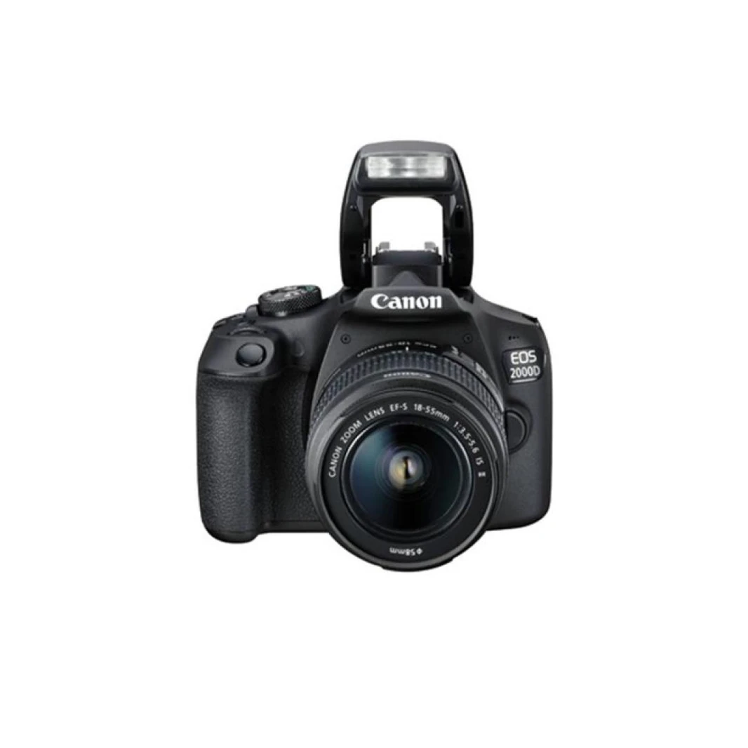 Canon EOS 2000D DSLR Camera and EF-S 18-55 mm f/3.5-5.6 is II Lens, Black