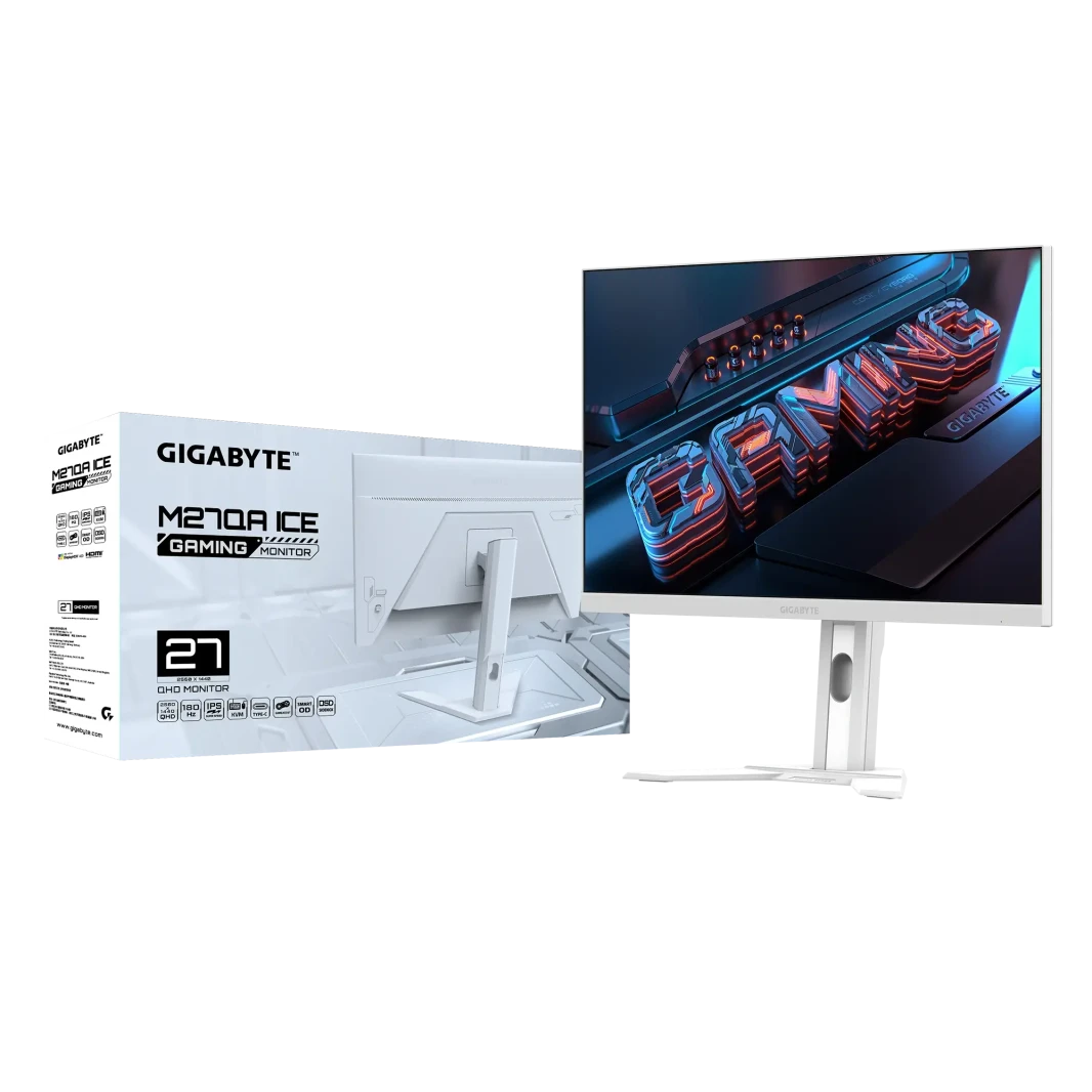 Gigabyte M27QA ICE 27 بوصة QHD 2K Super Speed ​​IPS 180Hz ألعاب - VESA Display HDR400