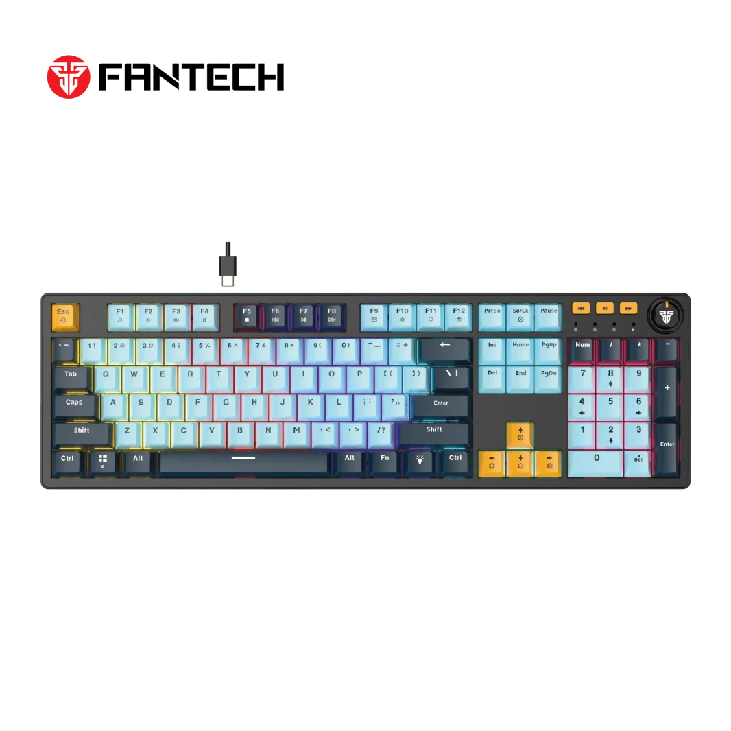 Fantech Atom107S MK893S Mechanical Gaming Keyboard Mizu Edition Sky Blue (ABS Double Shot)