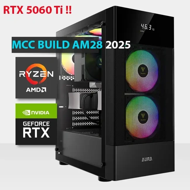 MCC AM28-25 - MIDAS Gaming PC Build || AMD Ryzen 9 9900X 12-Core - ZOTAC GAMING GeForce RTX 5060 Ti 16GB Graphics Card