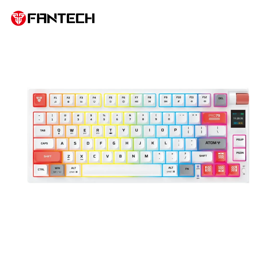 Fantech MK917 Atom Pro79 لوحة مفاتيح ألعاب ميكانيكية لاسلكية - أبيض