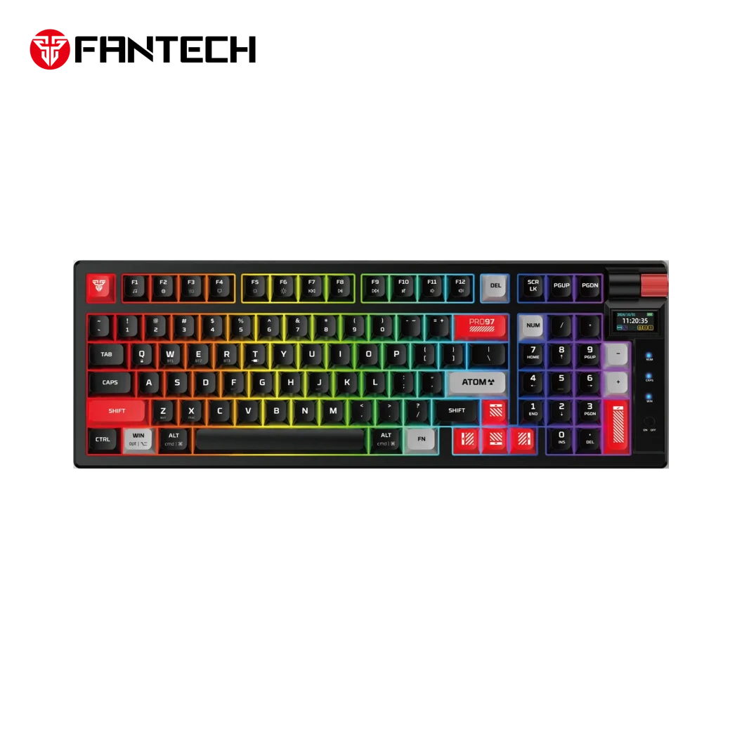Fantech MK918 Atom Pro97 لوحة مفاتيح ألعاب ميكانيكية لاسلكية - أسود