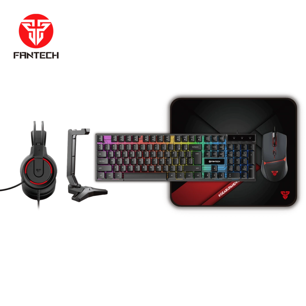 كومبو لوحة مفاتيح Fantech P51 5-in-1 مع الماوس + Mousepad + سماعة الرأس + حامل سماعات الرأس