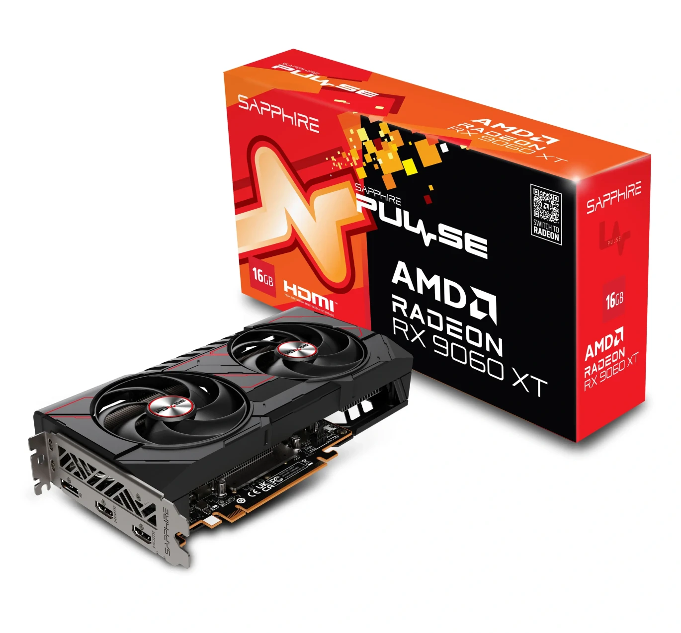 SAPPHIRE PULSE AMD RADEON RX 9060 XT 16GB Gaming OC DDR6 بطاقة الرسومات - AMD RDNA 4 الهندسة المعمارية