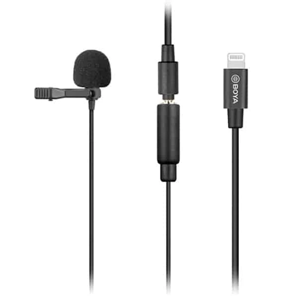 boya by-m2 clip-on lavalier microphone لأجهزة iOS