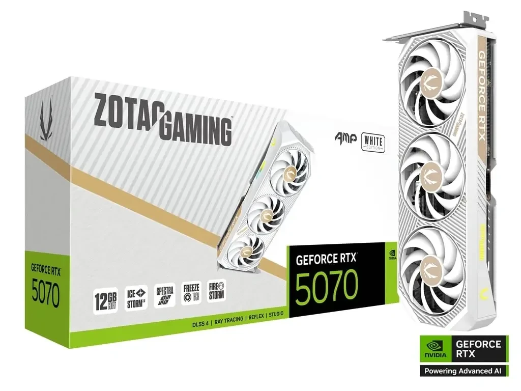 ZOTAC GAMING GeForce RTX 5070 12GB AMP White Edition GDDR7 Graphics Card