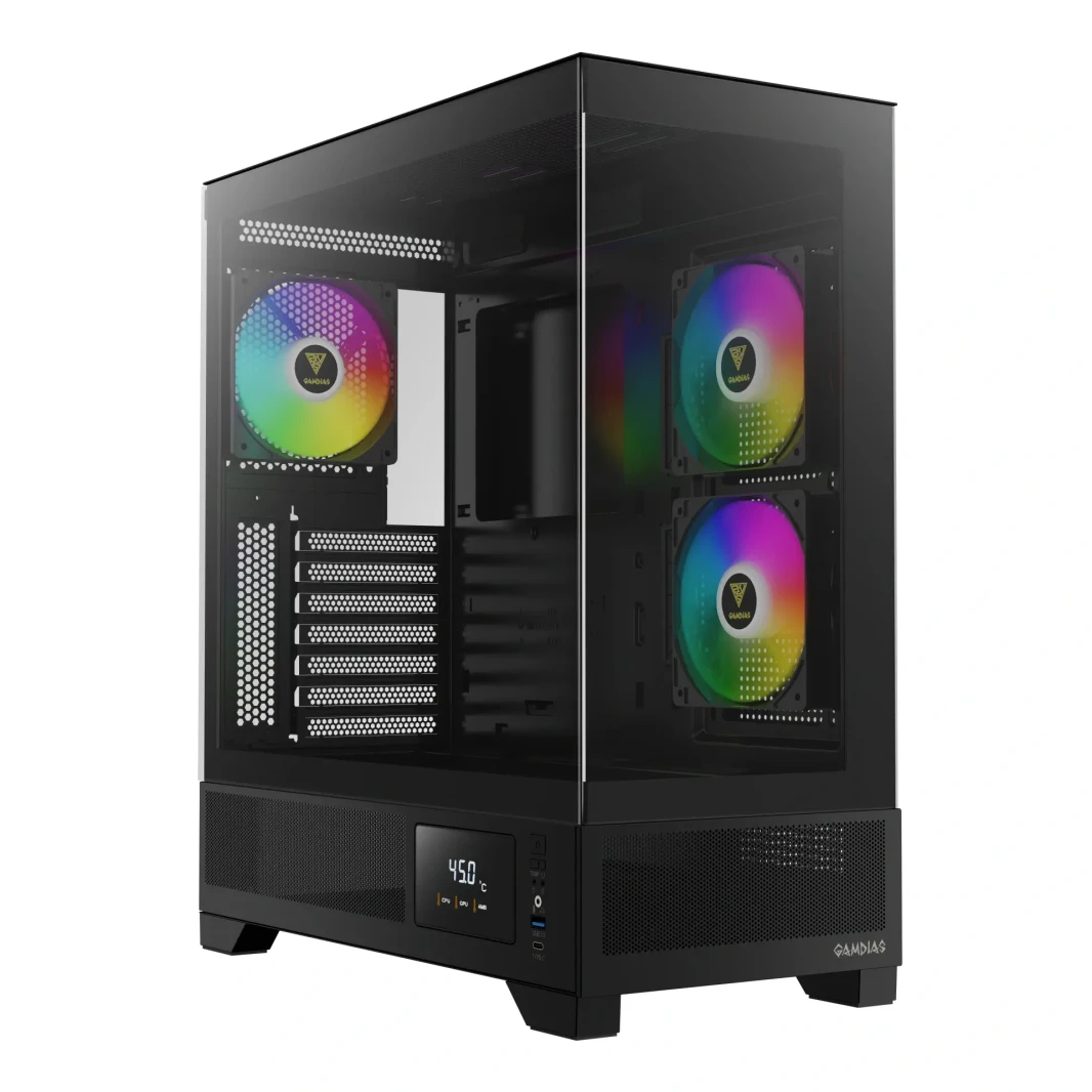 Gamdias Atlas M1 Argb Mid Tower Gaming Case - Black