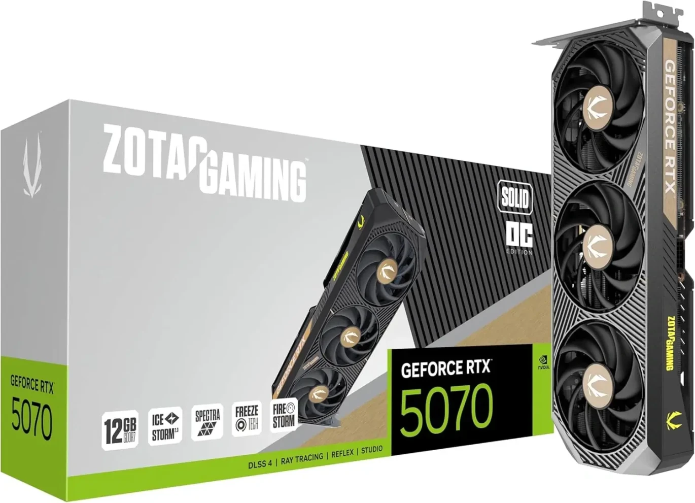 Zotac Gaming Geforce RTX 5070 Solid OC 12GB GDDR7 بطاقة الرسومات