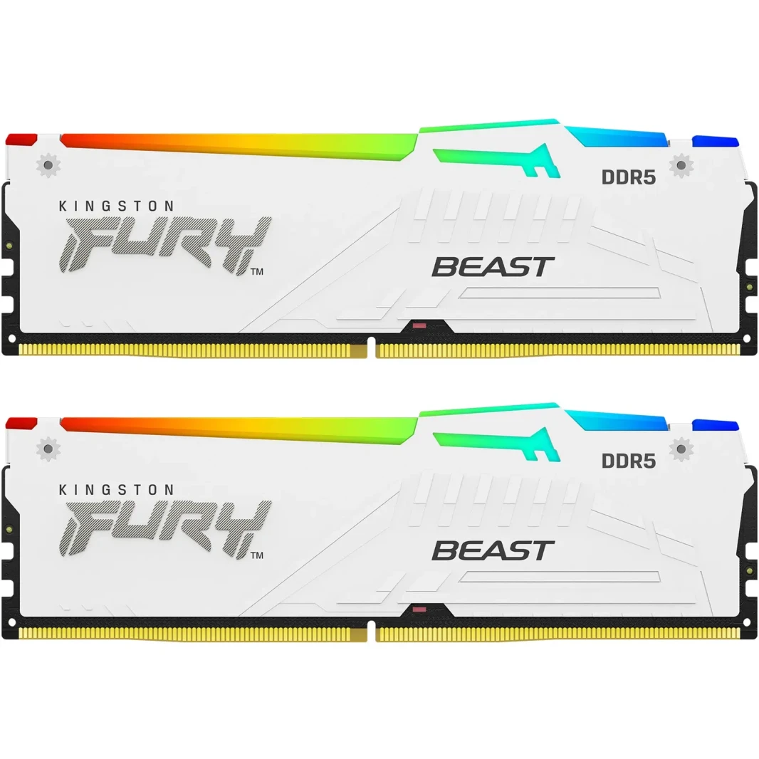 Kingston Fury Beast 32GB (2x16GB) 5600MHz DDR5 (KIT of 2) RAM - WHITE