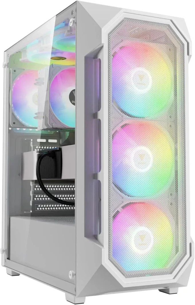 Gamdias Aura GC1 Elite Argb Mid Tower Gaming Case - White