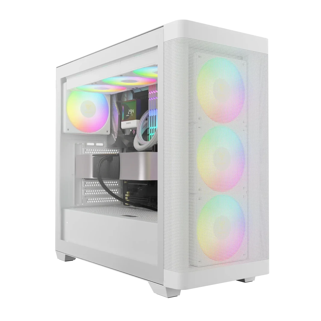 Gamdias Athena M3 Argb Mid Tower Gaming Case - White