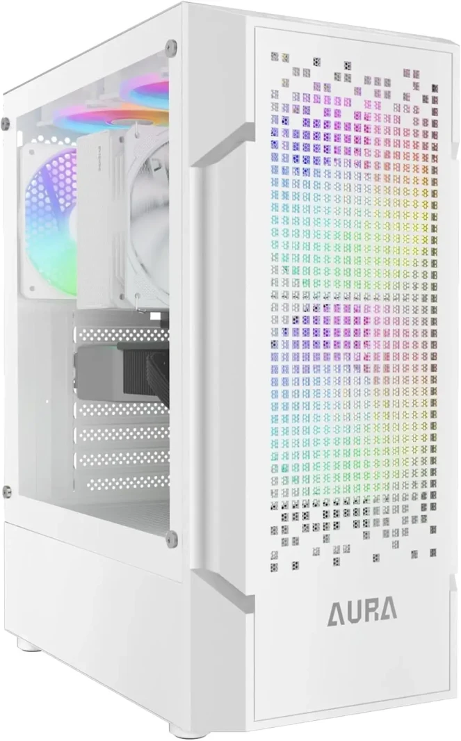 GAMDIAS AURA GC7 ARGB MID TOWER GAMING CASE - WHITE