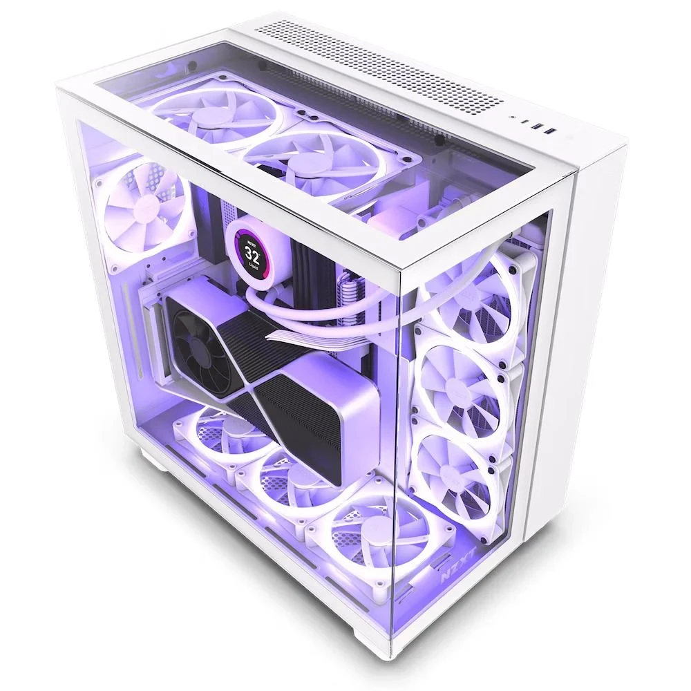 NZXT H9 Elite Premium Dual-Chamber Mid-Fower Airbow Gaming-White