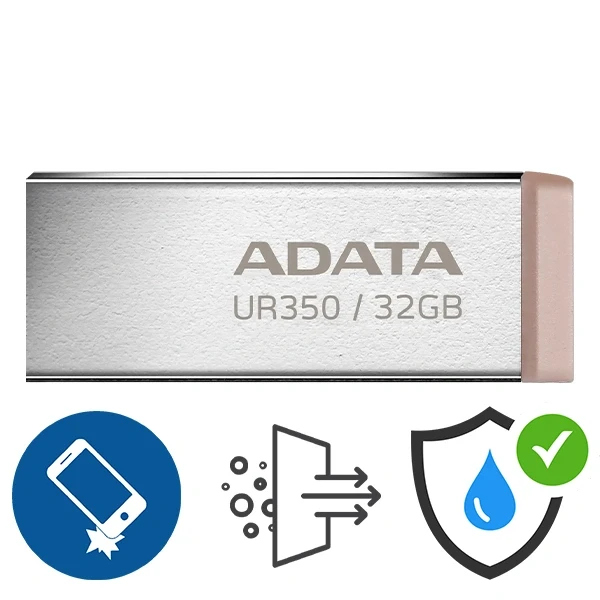 ADATA UR350 32GB USB Flash Drive - Beige (METAL)