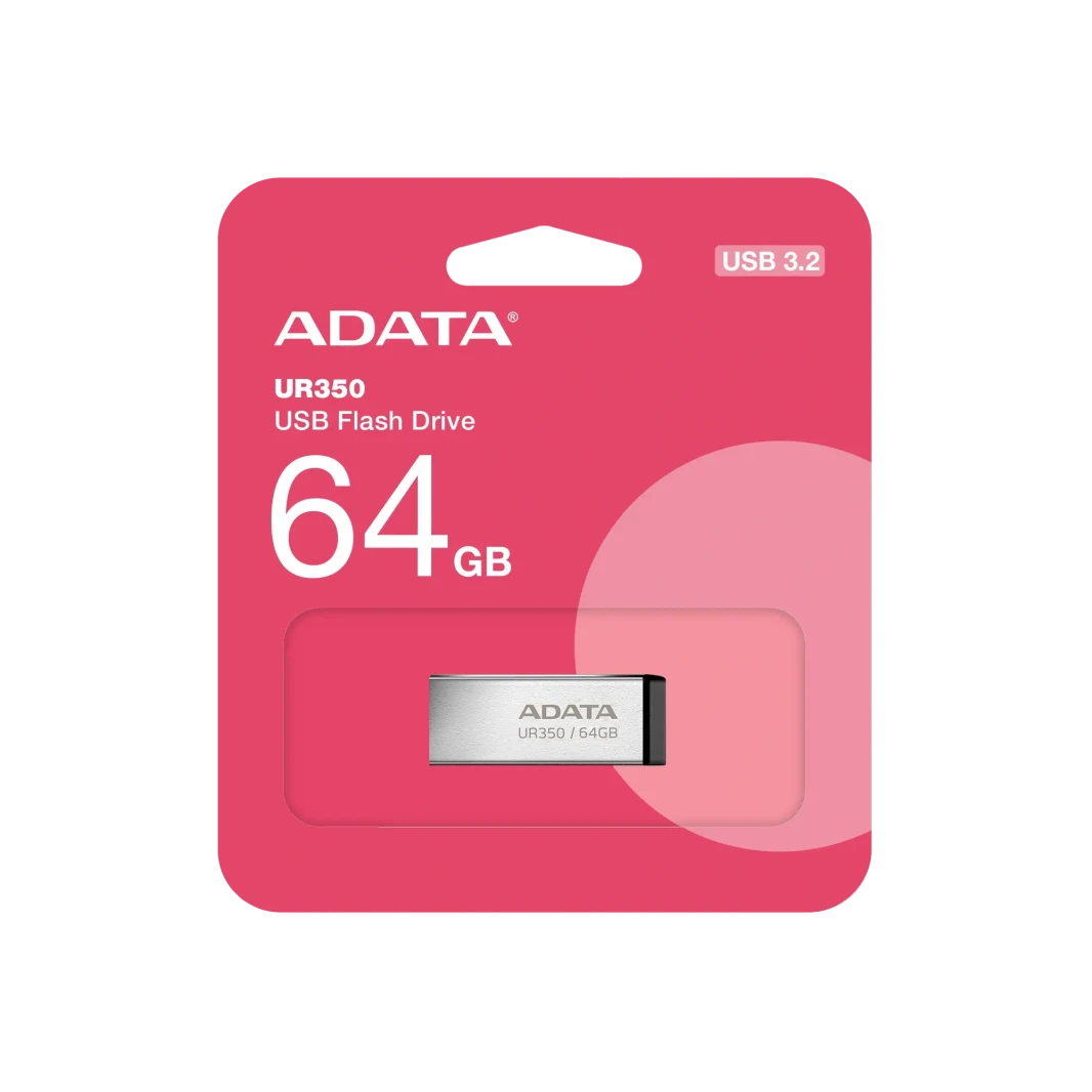 ADATA UR350 64GB USB Flash Drive - BLACK (METAL)
