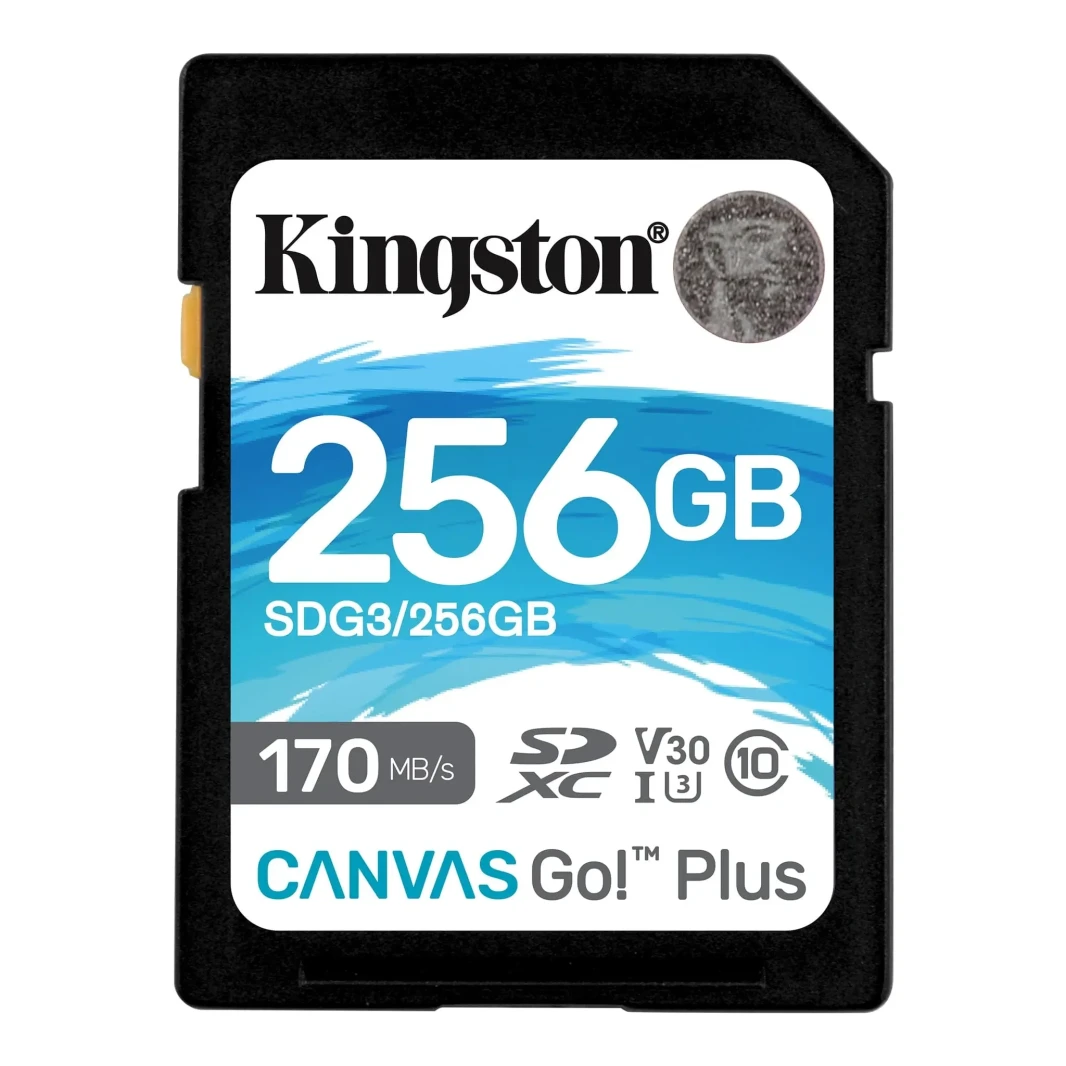 KINGSTON CANVAS GO PLUS 256GB SD MEMORY CARD - 170MB/S