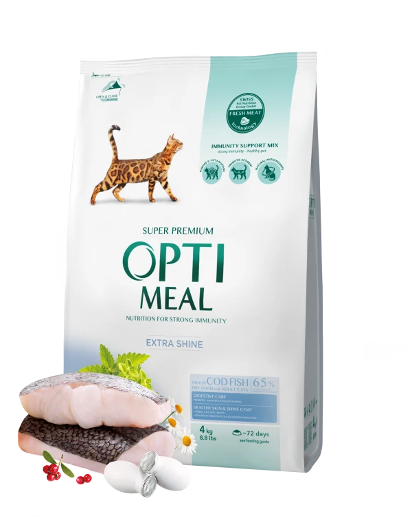 Opti meal Dry For Adult Cats High In Cod Fish 10kg
