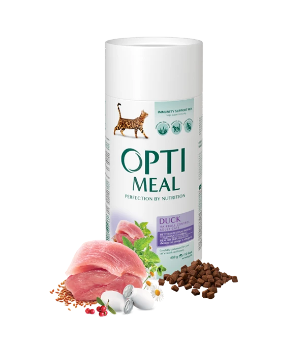 Opti meal Adult Cats Hairball Control Duck 650gm