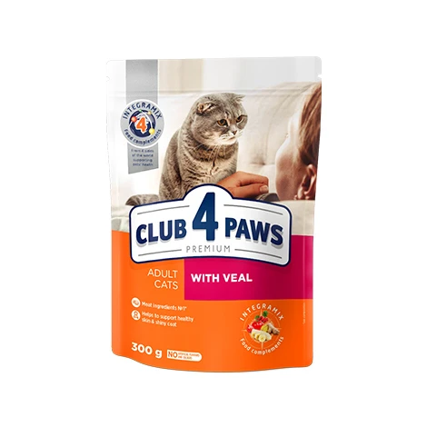 Club 4 PAWS VEAL DRY للقطط البالغة (11+3) 14 كجم