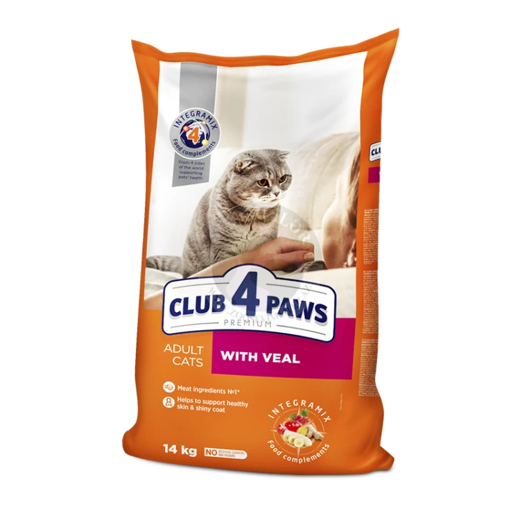 Club 4 Paws البالغين القطط (مع لحم العجل) 14 كجم