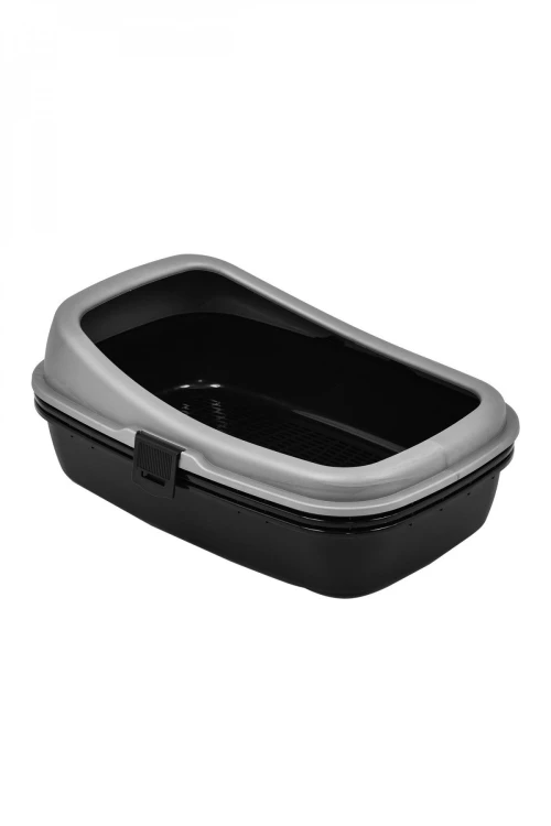 Pet Plast Art Portable Cat Toilet System with Sieve Black 59x39x23.5cm