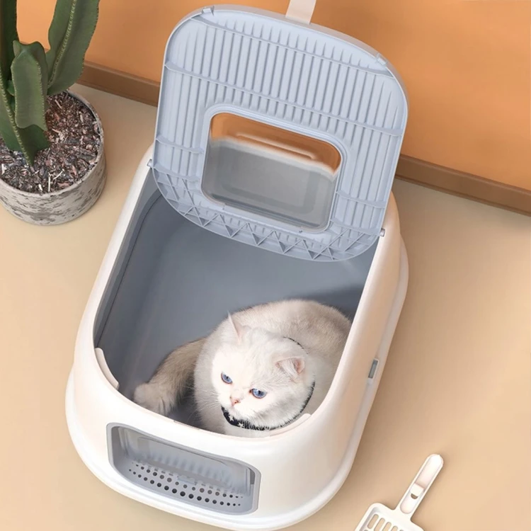 Large Litter Box, Splash-proof Semi-enclosed Cat Toilet