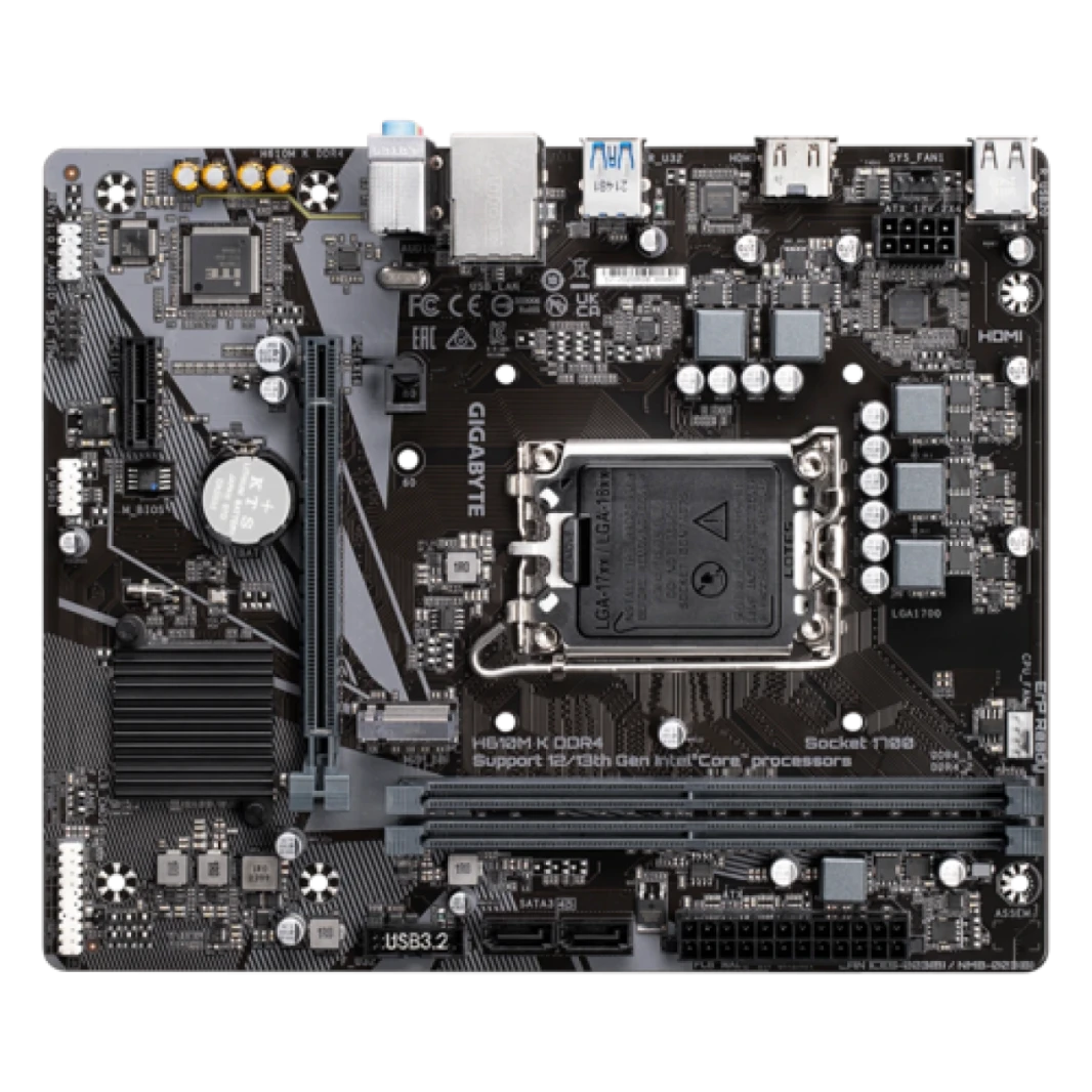 Gigabyte H610M K DDR4 (المقبس 1700/H610/DDR4/S-ATA 6GB/S/Micro ATX)
