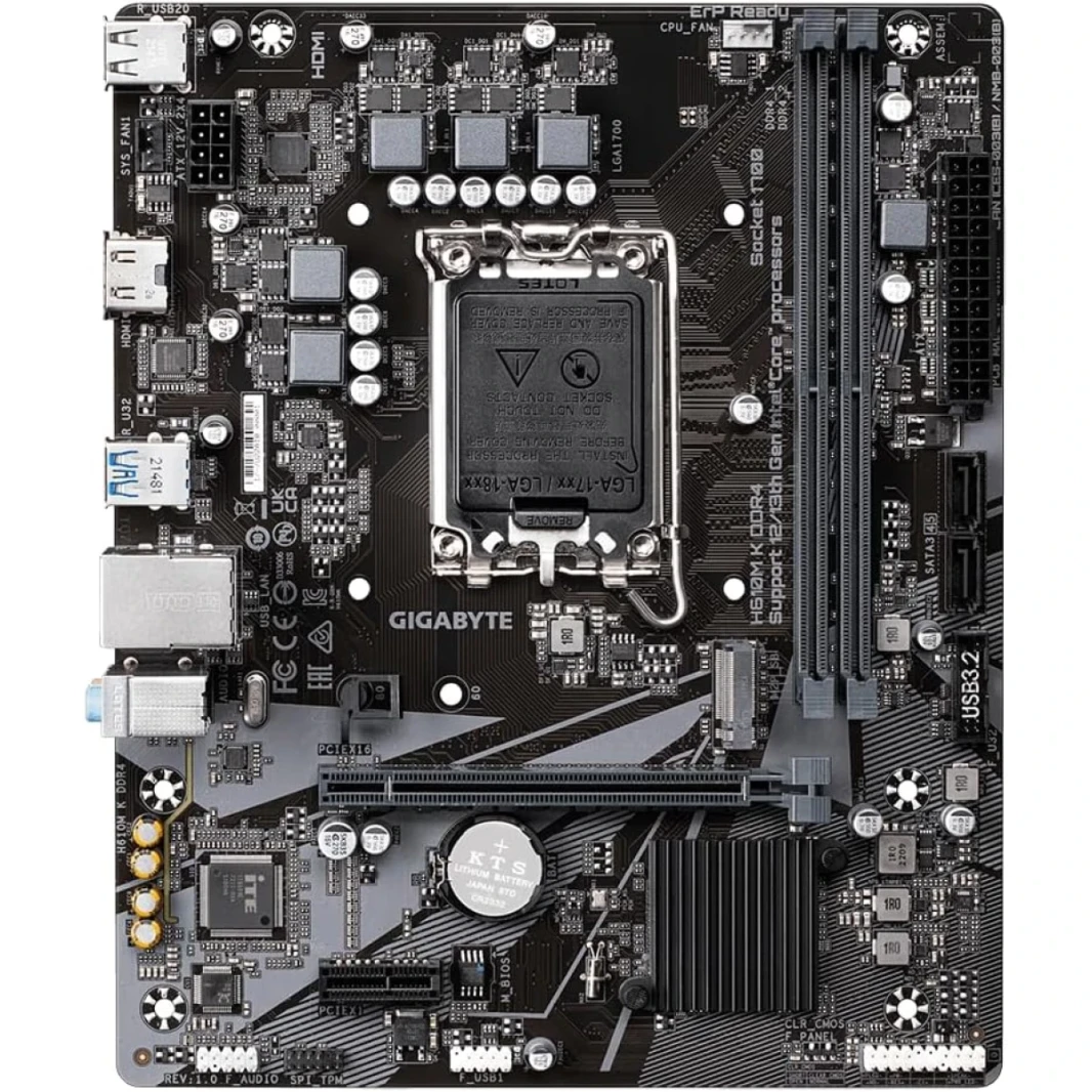 Gigabyte H610M K DDR4 (المقبس 1700/H610/DDR4/S-ATA 6GB/S/Micro ATX)