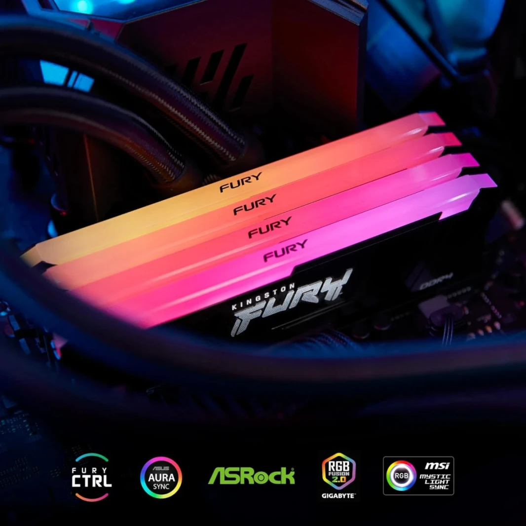 Kingston 16GB 6000MT/S DDR5 CL36 Fury Beast White RGB Expo
