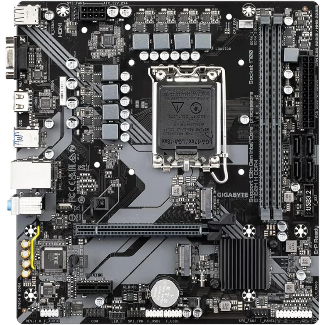 Gigabyte B760M H DDR4 Rev. 1.0 (المقبس 1700/B760/DDR4/S-ATA 6GB/S/Micro ATX)