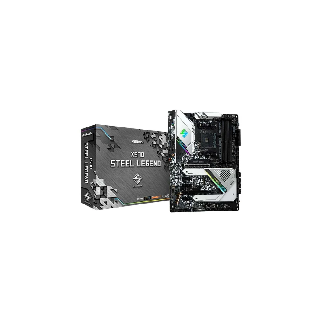 ASROCK MBD X570 Steel Legend AM4 Socket ATX - اللوحة الأم