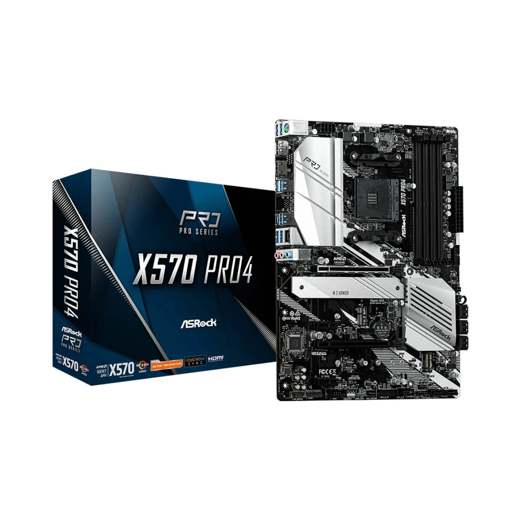 ASROCK MBD X570 PRO4 AMD AM4 Socket ATX - اللوحة الأم