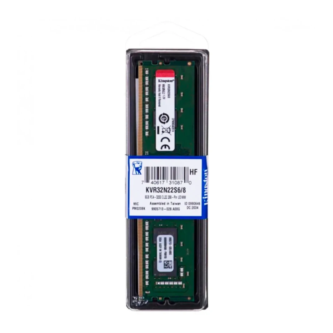 Kingston KVR32N22S6/8 8GB DDR4 3200MT/s Non ECC Memory RAM DIMM