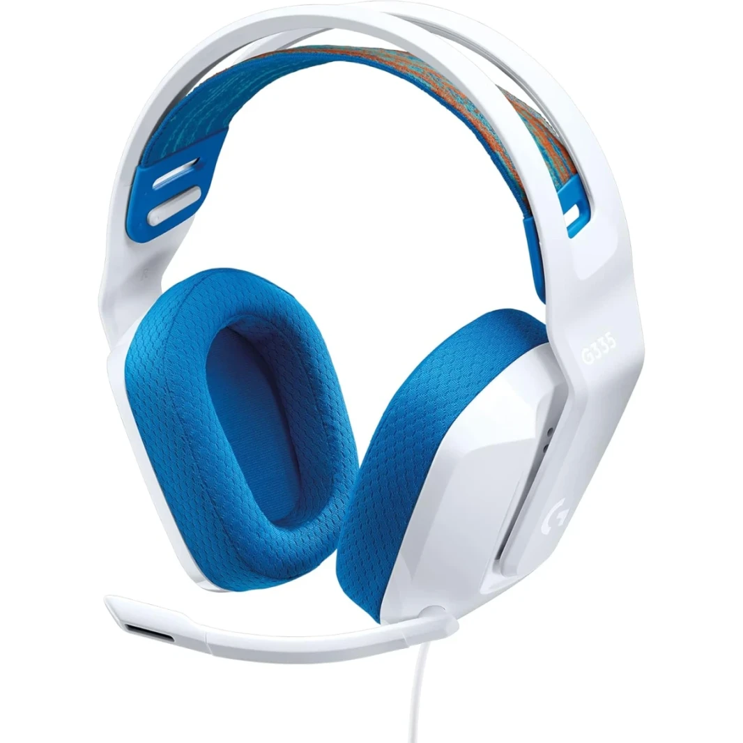 Logitech G335 Wired Gaming Headset with Flip-to-Mute Microphone – White