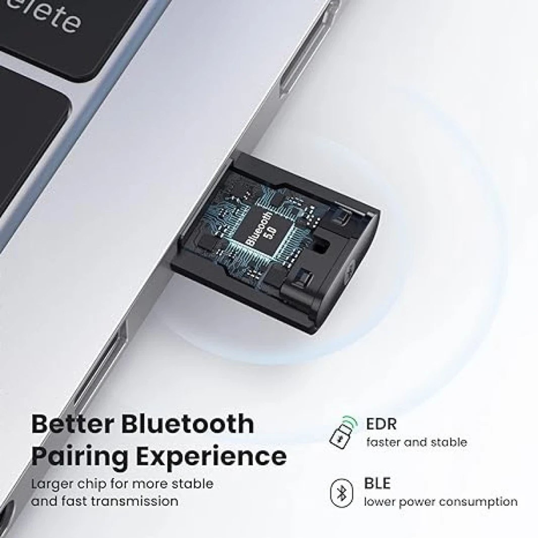 Ugreen USB Bluetooth Adapter للكمبيوتر الشخصي ، 5.0 جهاز استقبال بلوتوث دونجل