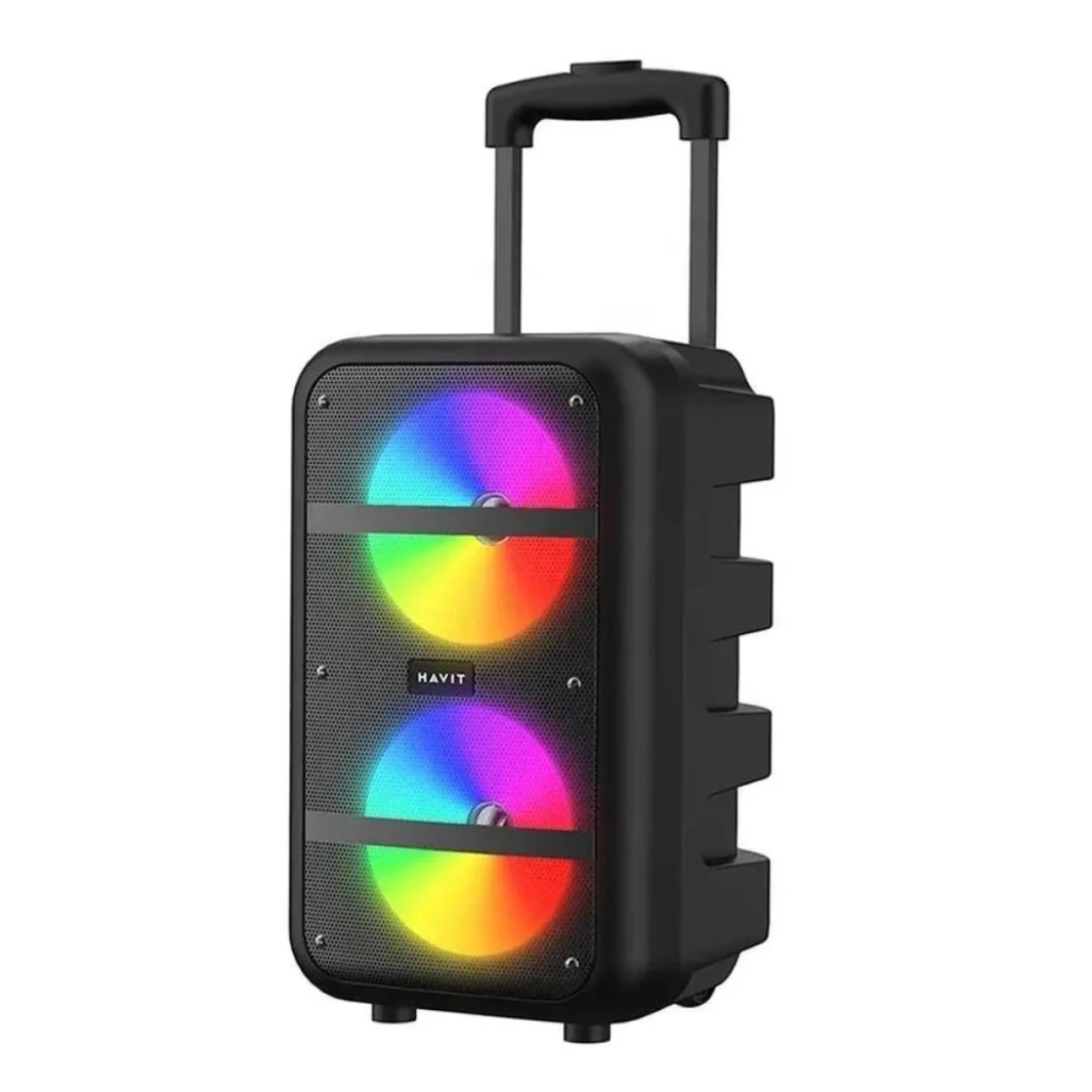 Havit SQ116BT Portable Bluetooth Black Trolley Speaker مع الميكروفون