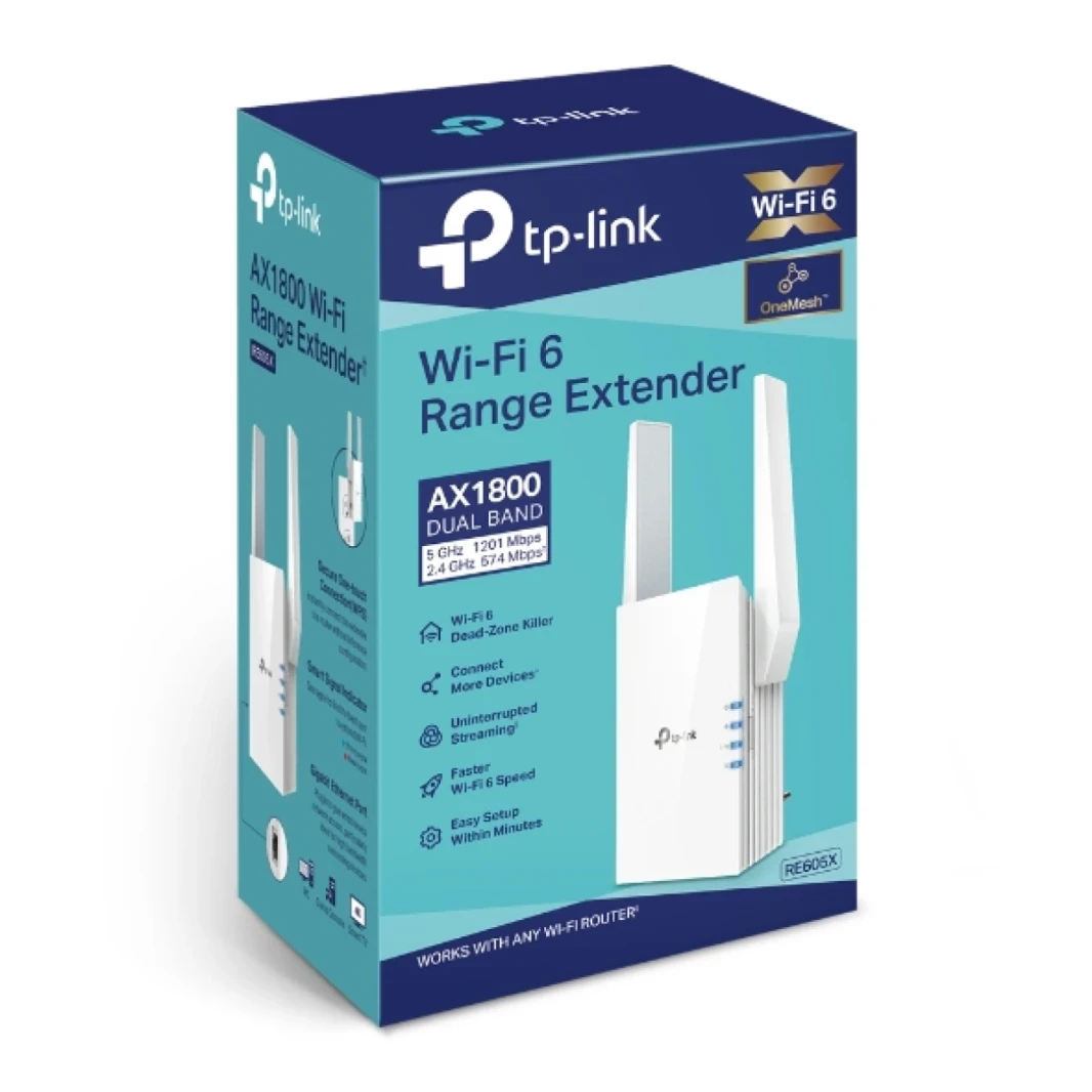 TP-Link RE605X AX1800 Dual Band Wi-Fi 6 Range Extender