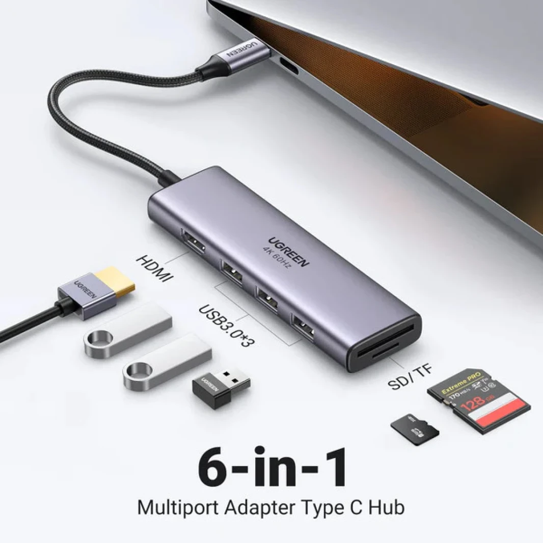 Ugreen 6-in-1 USB C Hub 4K@60Hz