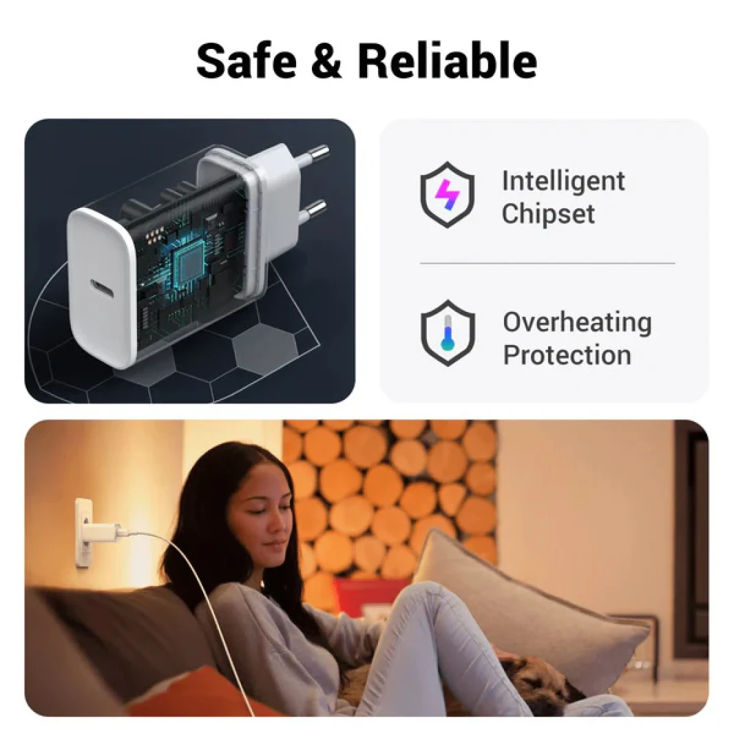 Ugreen 20W USB C Charger مع مزود الطاقة PD 3.0
